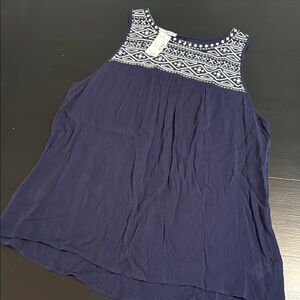 Navy Maurice’s Sleeveless Embroidered Women's Top